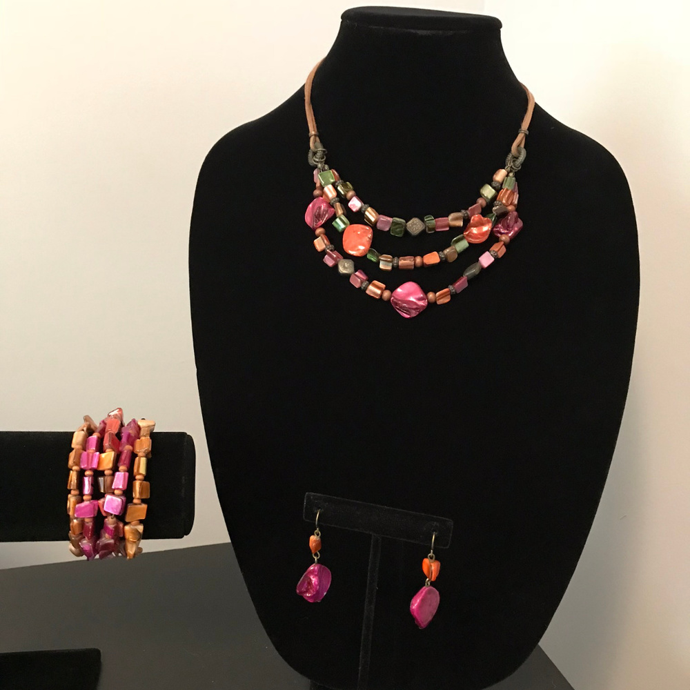 Pink and Orange Shell 3 Piece Set